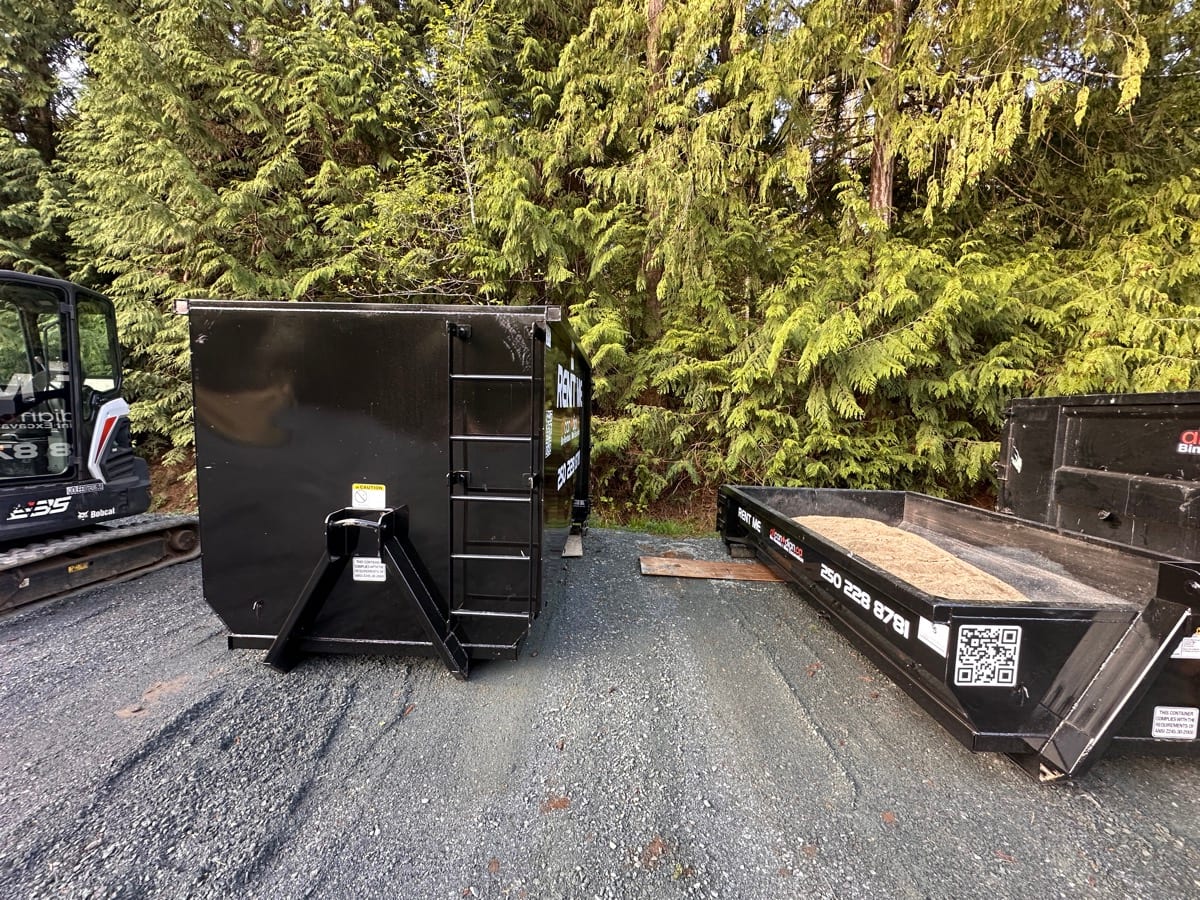 A real All Canadian bin dropped on a Mid Vancouver Island driveway