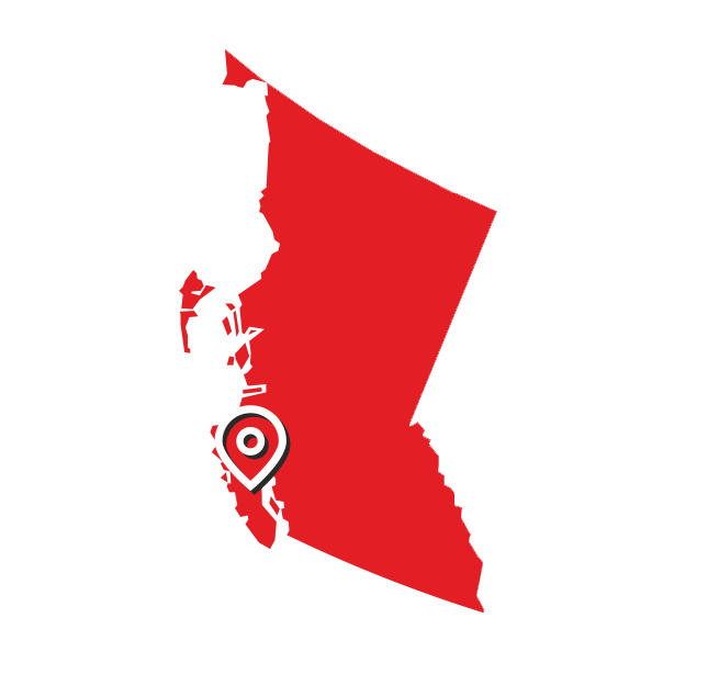 Map showing All Canadian service areas across Central Vancouver Island