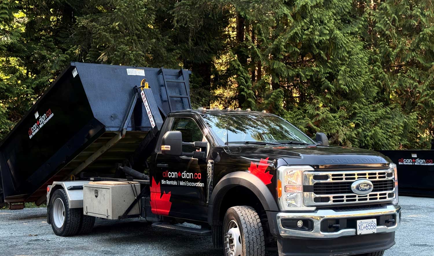 20-yard rental bin on a Nanaimo driveway