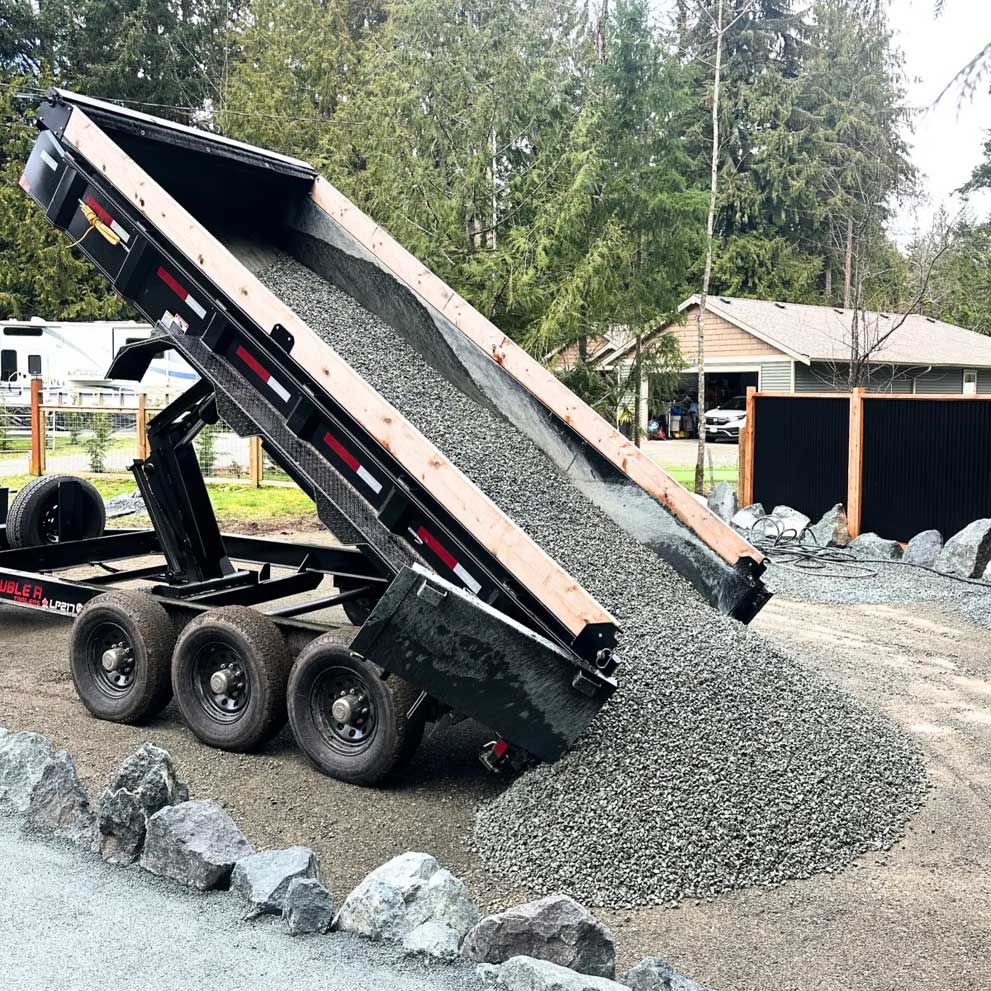 Gravel delivery for driveway refresh in Parksville BC